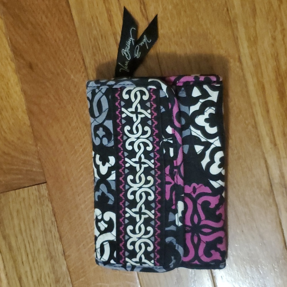 2pc Vera Bradley Canterberry Magenta Wallet and Pouch ( Black Pink Grey White )